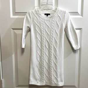 Gap Girls Cream Cable Knit Sweater Dress Long Sleeve Pullover Size M (8)